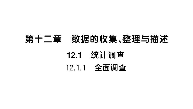 初中数学新人教版七年级下册12.1.1 全面调查作业课件2025春第1页