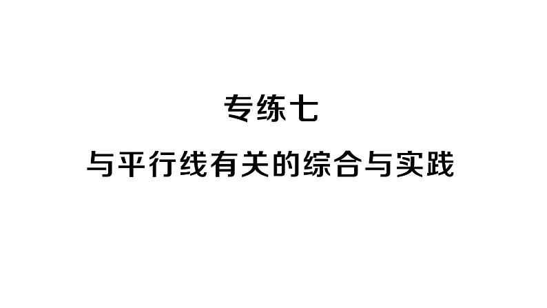 初中数学新人教版七年级下册期末专练七 与平行线有关的综合与实践作业课件2025春第1页