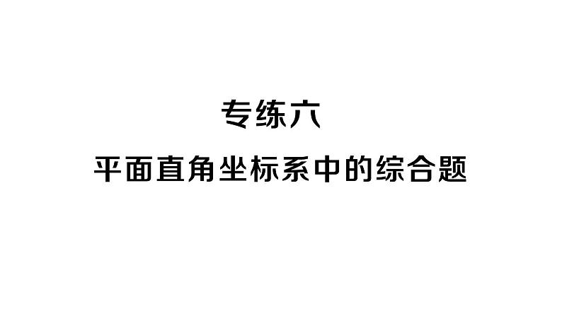 初中数学新人教版七年级下册期末专练六 平面直角坐标系中的综合题作业课件2025春第1页