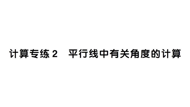 初中数学新人教版七年级下册期末计算专练2 平行线中有关角度的计算作业课件2025春第1页