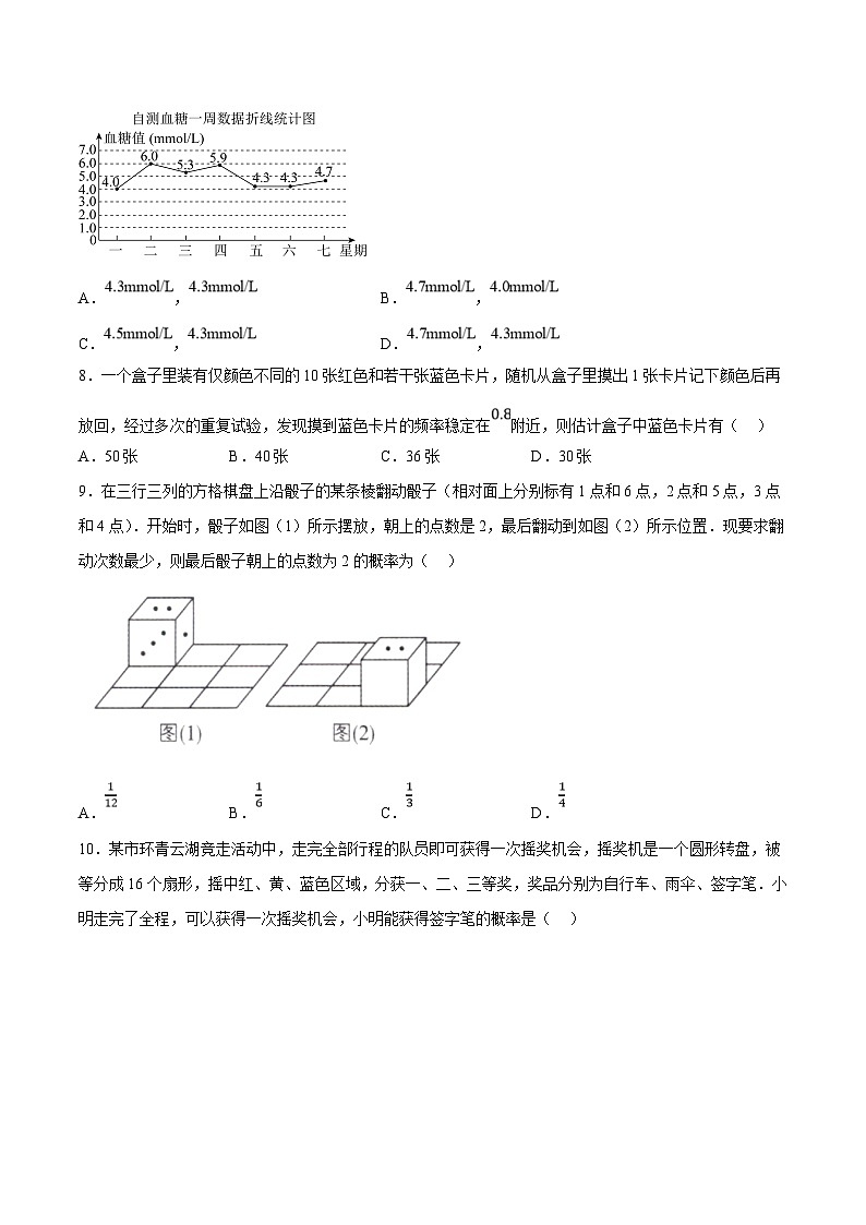中考数学一轮复习过关练8.2统计与概率 验收卷（原卷版）第3页