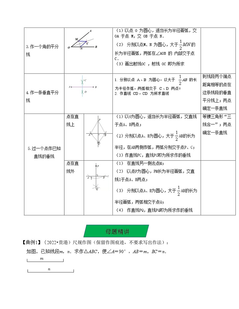 中考数学一轮复习知识梳理+考点精讲专题28 尺规作图（解析版）第2页