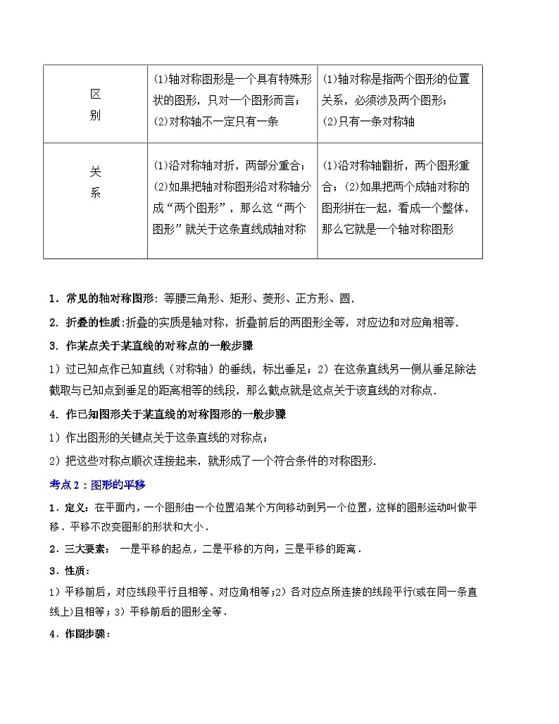 中考数学一轮复习知识梳理+考点精讲专题30 图形的对称、平移与位似（原卷版）第2页