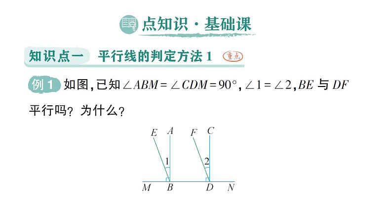 初中数学新人教版七年级下册7.2.2 平行线的判定作业课件2025春第2页