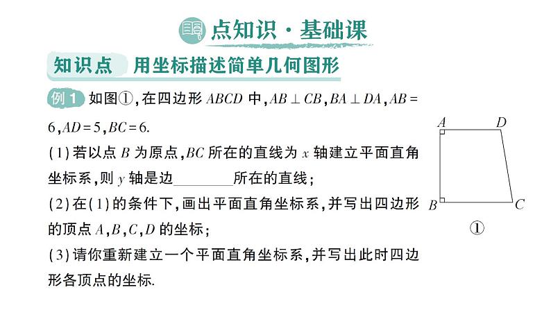 初中数学新人教版七年级下册9.1.2 用坐标描述简单几何图形作业课件2025春第2页