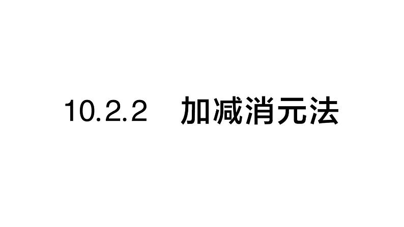 初中数学新人教版七年级下册10.2.2 加减消元法作业课件2025春第1页