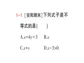 初中数学新人教版七年级下册11.1.1 不等式及其解集作业课件2025春