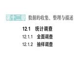 初中數(shù)學新人教版七年級下冊12.1.1 全面調(diào)查 12.1.2 抽樣調(diào)查作業(yè)課件2025春
