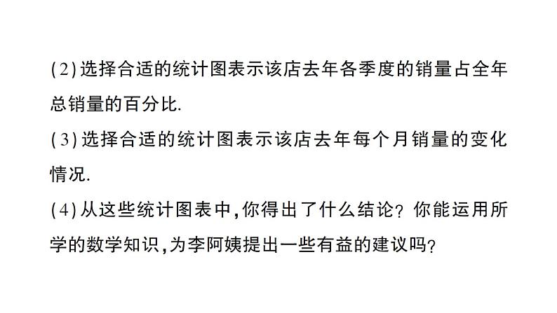 初中数学新人教版七年级下册12.2.1 扇形图、条形图和折线图作业课件2025春第3页