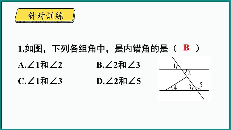 北师大版（2024）数学七年级下册--2.2 探索直线平行的条件 第2课时 利用内错角、同旁内角判定两直线平行（课件）第6页