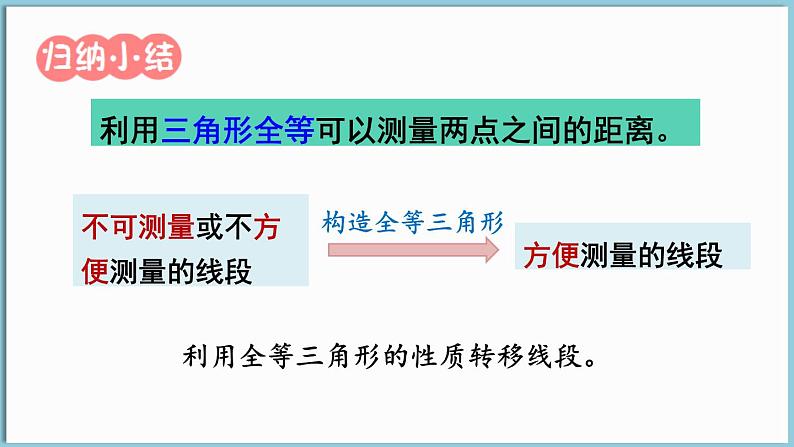 北师大版（2024）数学七年级下册--4.4 利用三角形全等测距离（课件）第8页