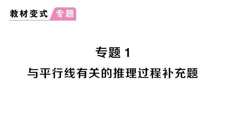 初中数学新人教版七年级下册第七章专题一 与平行线有关的推理过程补充题作业课件2025春第1页