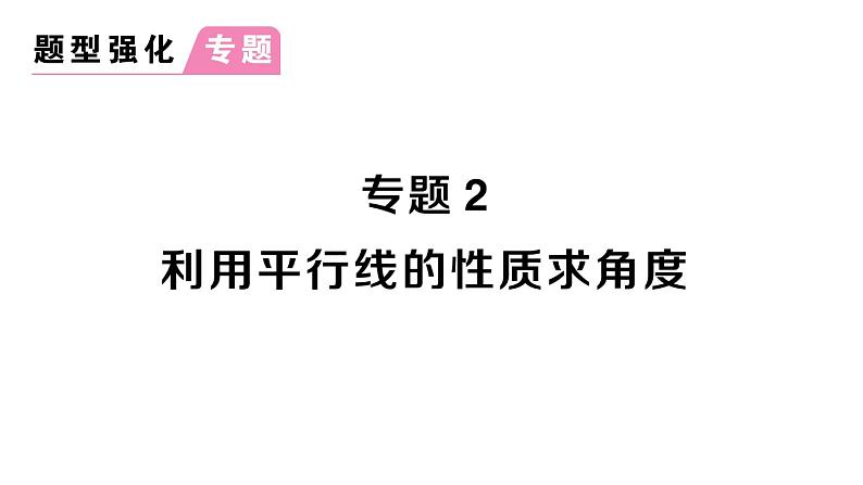 初中数学新人教版七年级下册第七章专题二 利用平行线的性质求角度作业课件2025春第1页