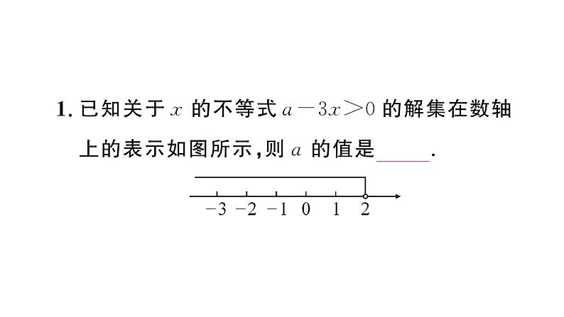 初中数学新人教版七年级下册第十一章专题二2 求不等式（组）中参数的取值（范围）作业课件2025春第3页