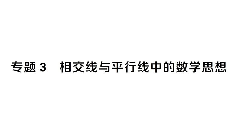 初中数学新人教版七年级下册第七章专题三 相交线与平行线中的数学思想作业课件2025春第1页