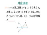 初中数学新人教版七年级下册第七章专题三 相交线与平行线中的数学思想作业课件2025春