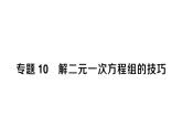 初中數(shù)學(xué)新人教版七年級下冊第十章專題一0 解二元一次方程組的技巧作業(yè)課件2025春