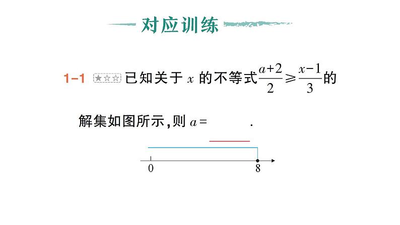 初中数学新人教版七年级下册第十一章专题一3 利用一元一次不等式（组）的解集求字母的值（取值范围）作业课件2025春第4页