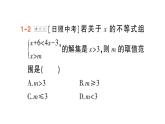 初中數(shù)學(xué)新人教版七年級(jí)下冊(cè)第十一章專題一3 利用一元一次不等式（組）的解集求字母的值（取值范圍）作業(yè)課件2025春