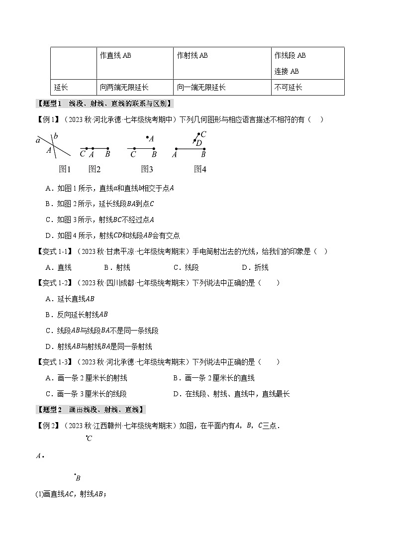 专题6.1 线段、射线、直线【八大题型】-最新苏教版七年级上册数学精讲精练（学生版）第2页
