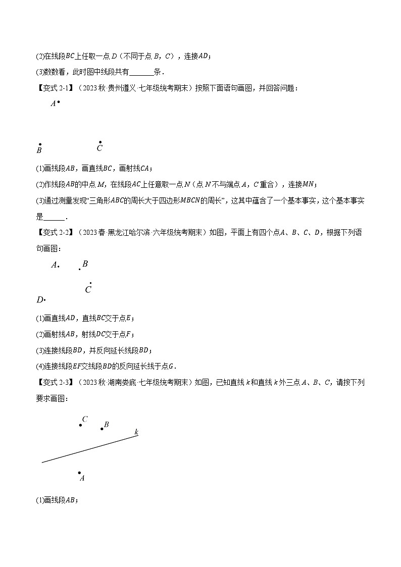 专题6.1 线段、射线、直线【八大题型】-最新苏教版七年级上册数学精讲精练（学生版）第3页