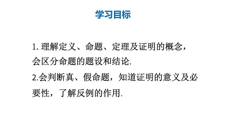 初中数学新人教版七年级下册7.3 定义、命题、定理教学课件2025春第2页