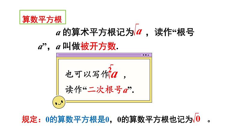 初中数学新人教版七年级下册8.1第2课时 算数平方根教学课件2025春第4页