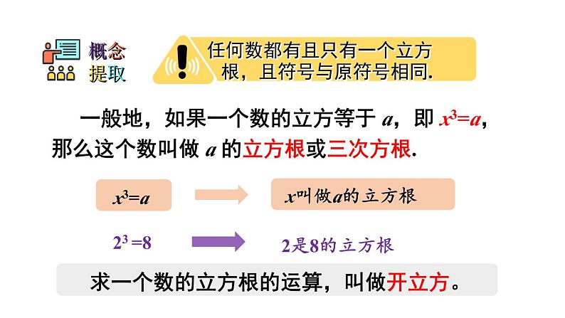 初中数学新人教版七年级下册8.2第1课时 立方根教学课件2025春第7页