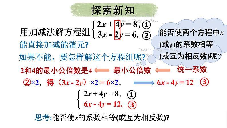 初中数学新人教版七年级下册10.2.2第2课时 用加减消元法解稍复杂的二元一次方程组教学课件2025春第4页