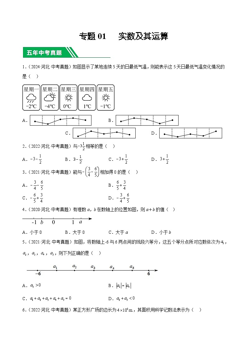 专题01   实数及其运算（原卷版）第1页
