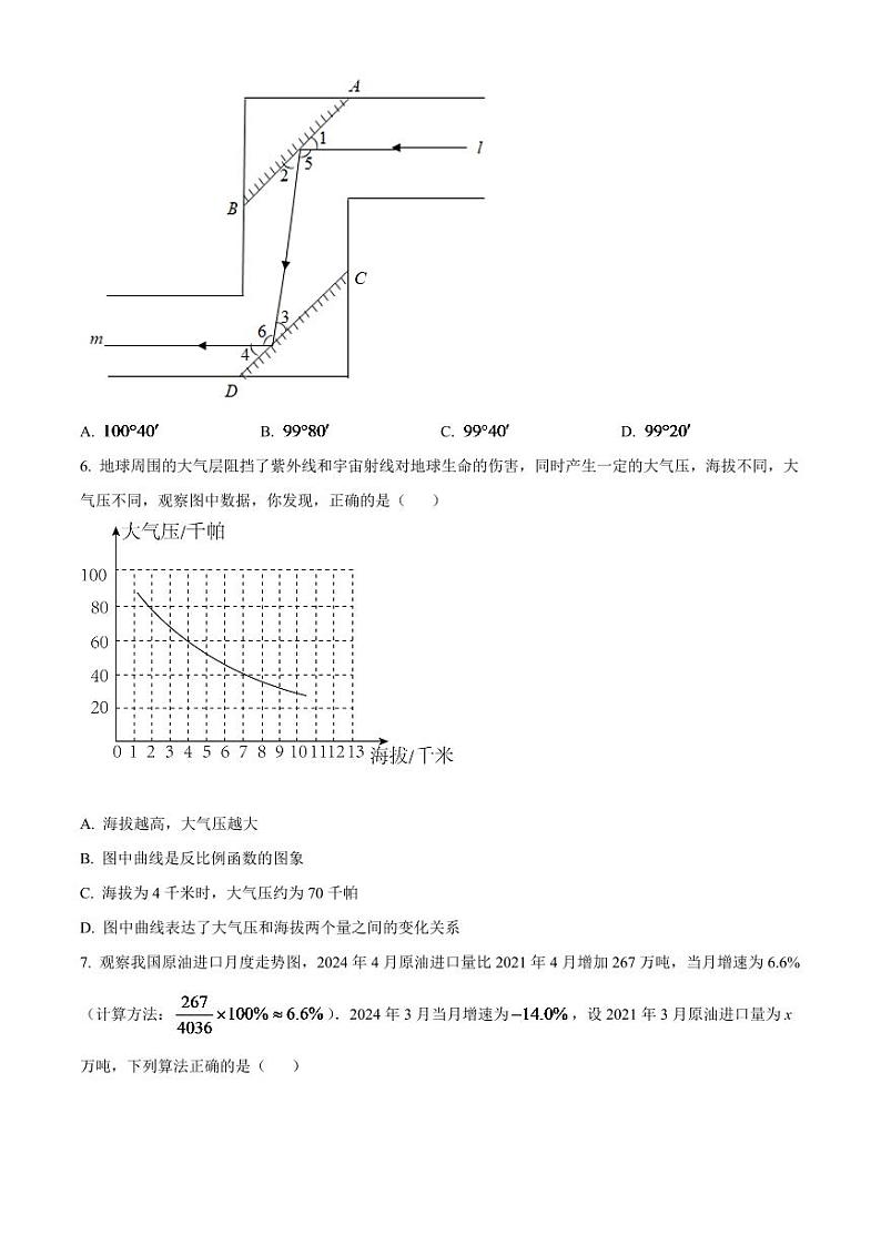 2024年山东省潍坊市中考数学模拟试卷（原卷版）第2页