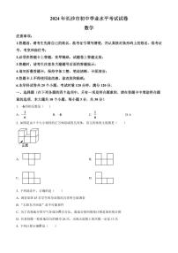 2024年湖南省长沙市中考数学模拟试卷（原卷版）