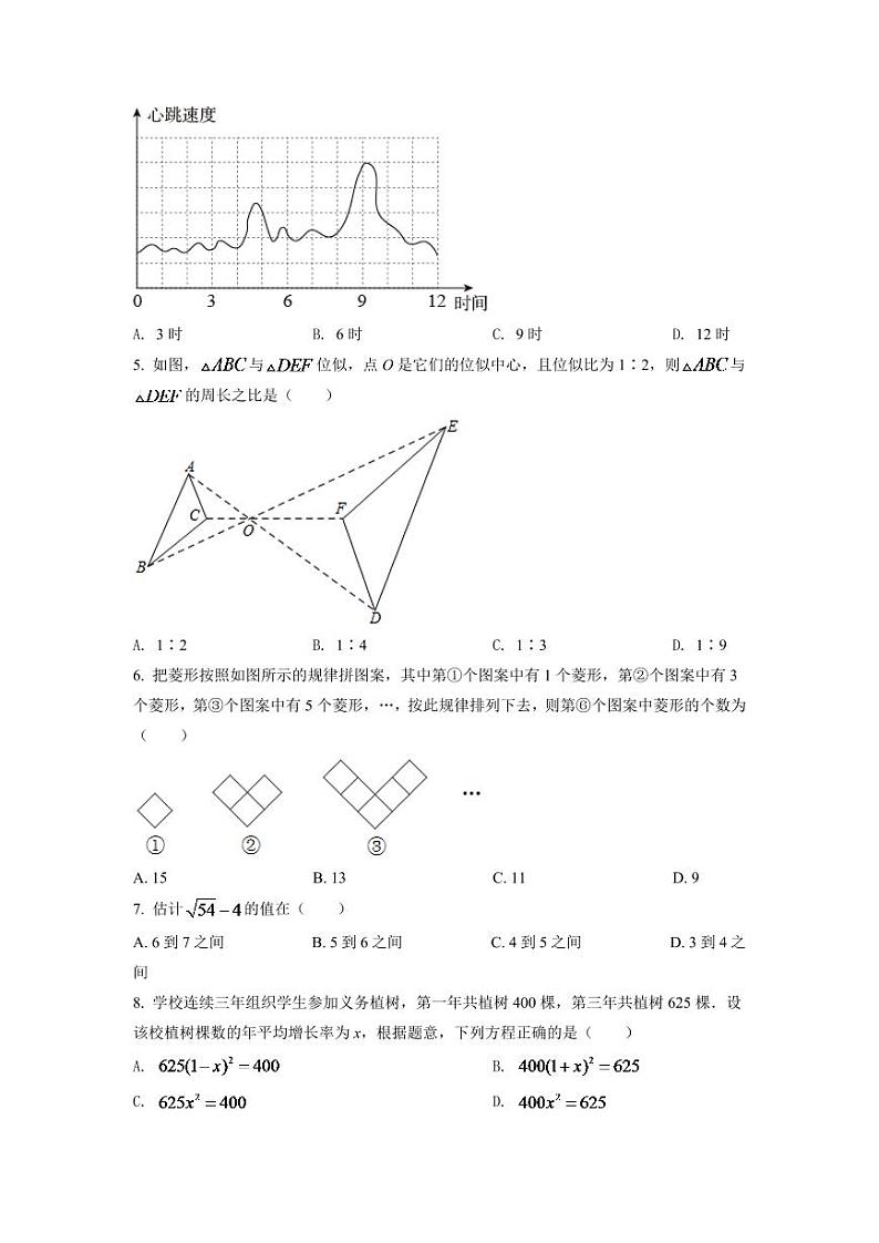 2024年重庆市中考数学模拟试卷(B卷)（原卷版）第2页