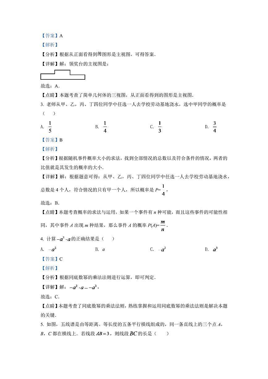 2024年浙江省丽水市中考数学模拟试卷（解析版）第2页