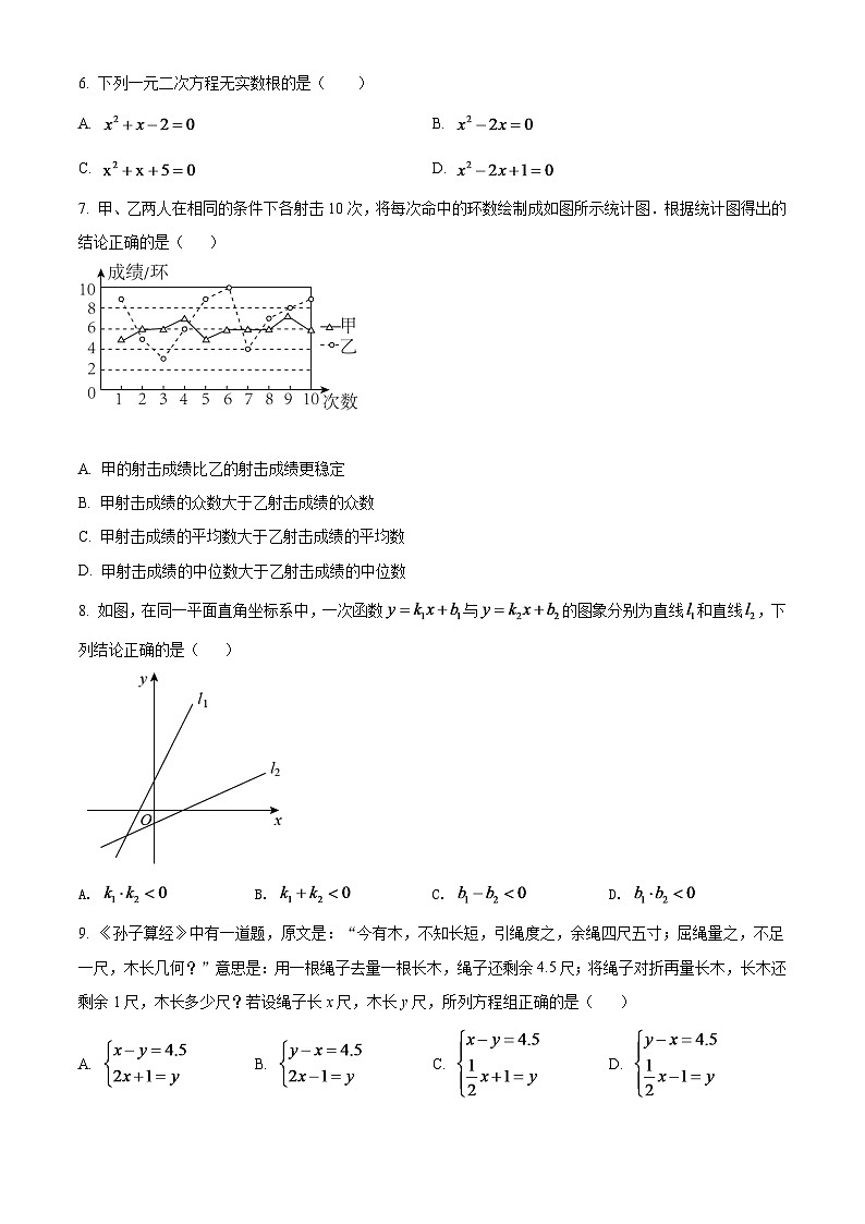 2024年辽宁省抚顺本溪辽阳市中考数学模拟试卷（原卷版）第2页