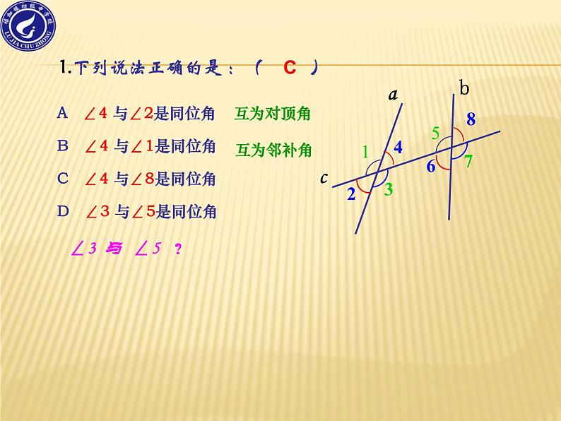 初中数学华东师大版七年级上册4章1.3相交线中的角+课件第6页