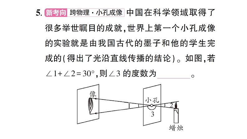 初中数学新北师大版七年级下册第二章1 两条直线的位置关系第一课时 对顶角、补角和余角作业课件2025春第6页