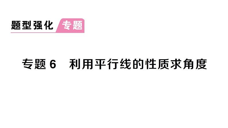 初中数学新北师大版七年级下册第二章专题六 利用平行线的性质求角度作业课件2025春第1页