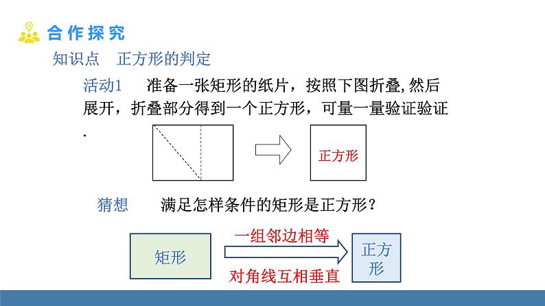 华师大版八年级数学下册课件 19.3 第2课时 正方形的判定第3页