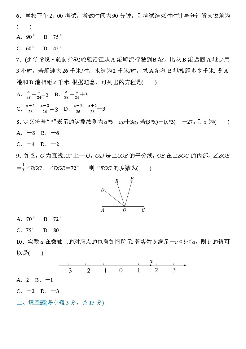2024-2025学年第一学期名师预测卷(二)七年级数学人教版（带解析）第2页