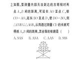 初中数学新北师大版七年级下册第四章4 利用三角形全等测距离课堂作业课件2025春