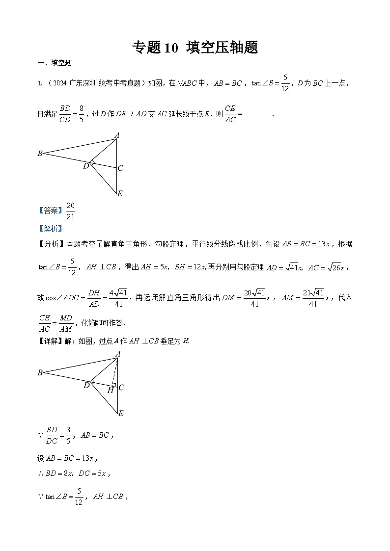 专题10 填空压轴重点题（解析版）第1页