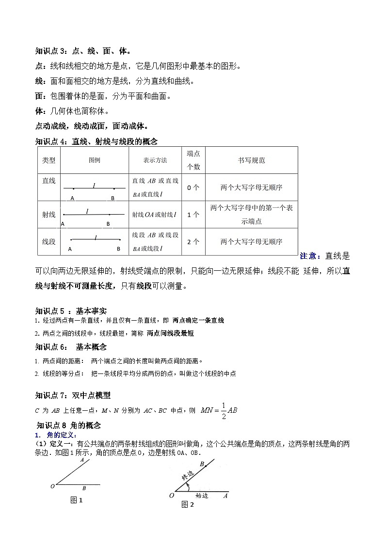 专题05 图形的初步知识（14个知识回顾+15种重点题型归纳+过关检测）（原卷版）第3页