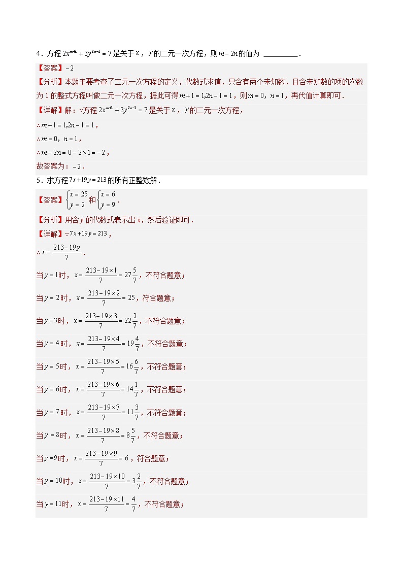 第15讲 二元一次方程组【考点卷】（18大核心考点）（解析版）第2页