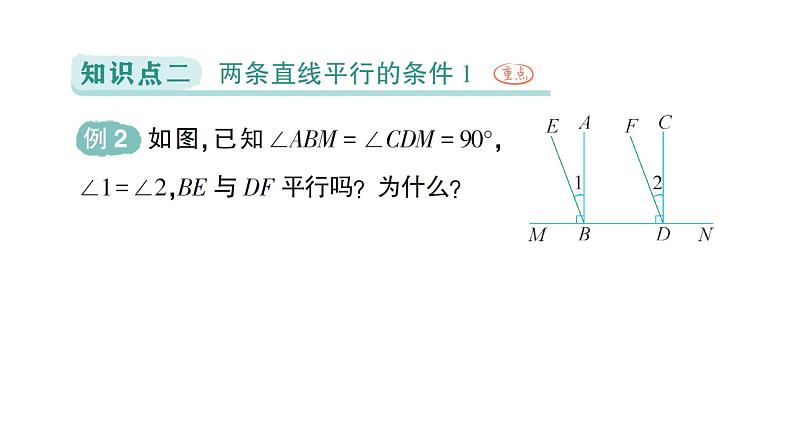 初中数学新北师大版七年级下册第二章2探索直线平行的条件作业课件2025年春第5页