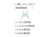 初中數(shù)學新北師大版七年級下冊第四章2全等三角形作業(yè)課件2025年春