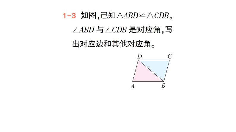 初中数学新北师大版七年级下册第四章2全等三角形作业课件2025年春第6页