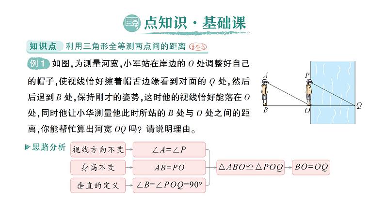 初中数学新北师大版七年级下册第四章4利用三角形全等测距离作业课件2025年春第2页