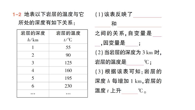 初中数学新北师大版七年级下册第六章2用表格表示变量之间的关系作业课件2025年春第8页