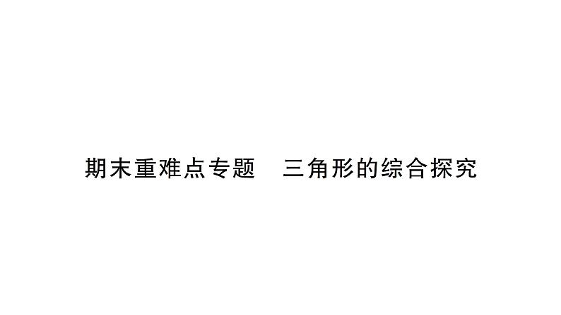 初中数学新北师大版七年级下册第六章期末重难点专题 三角形的综合探究作业课件2025年春第1页